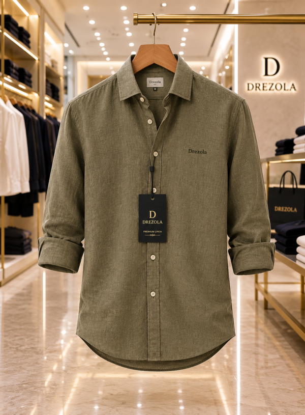 Men Olive Green casual-shirt-premium-cotton-blend-shirt-for-men-stylish-regular-fit 3